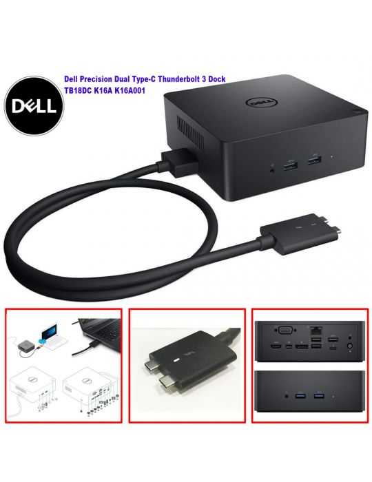 Dell Dual USB Thunderbolt 3 5K Dock TB18DC K16A K16A001 Type C 240w Docking